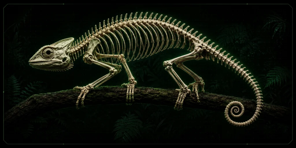 Skelett von Pantherchamäleon