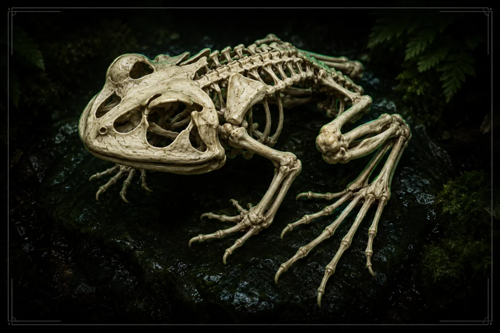 Skelett von Cranwells Schmuckhornfrosch