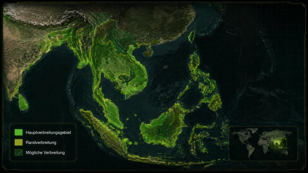 Approximate natural range of Burmese Python